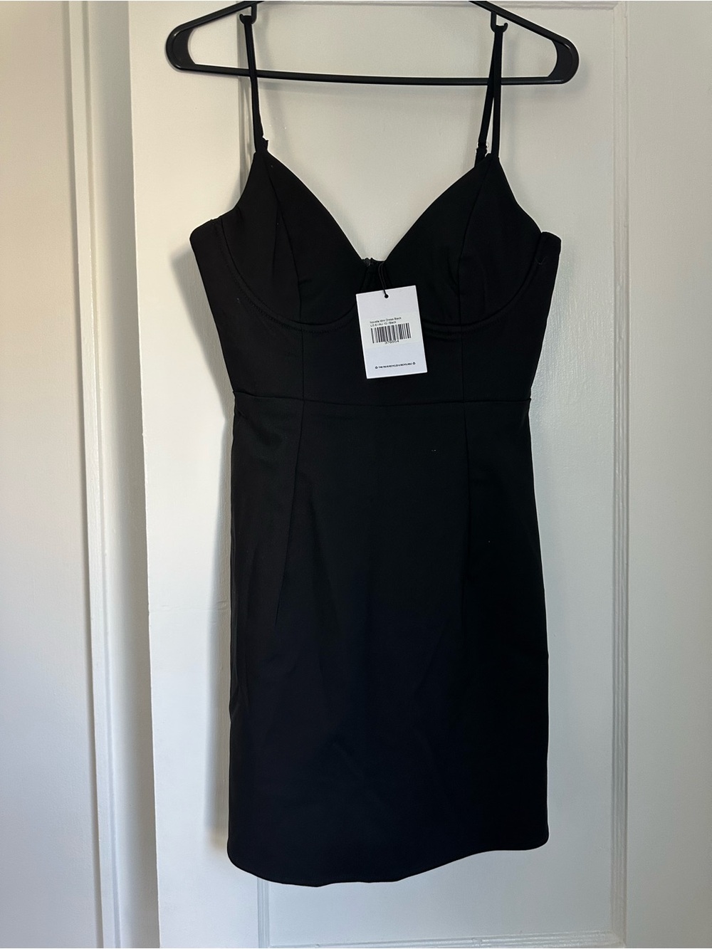 Princess Polly Black Spaghetti-Strap Bodycon Mini Dress
